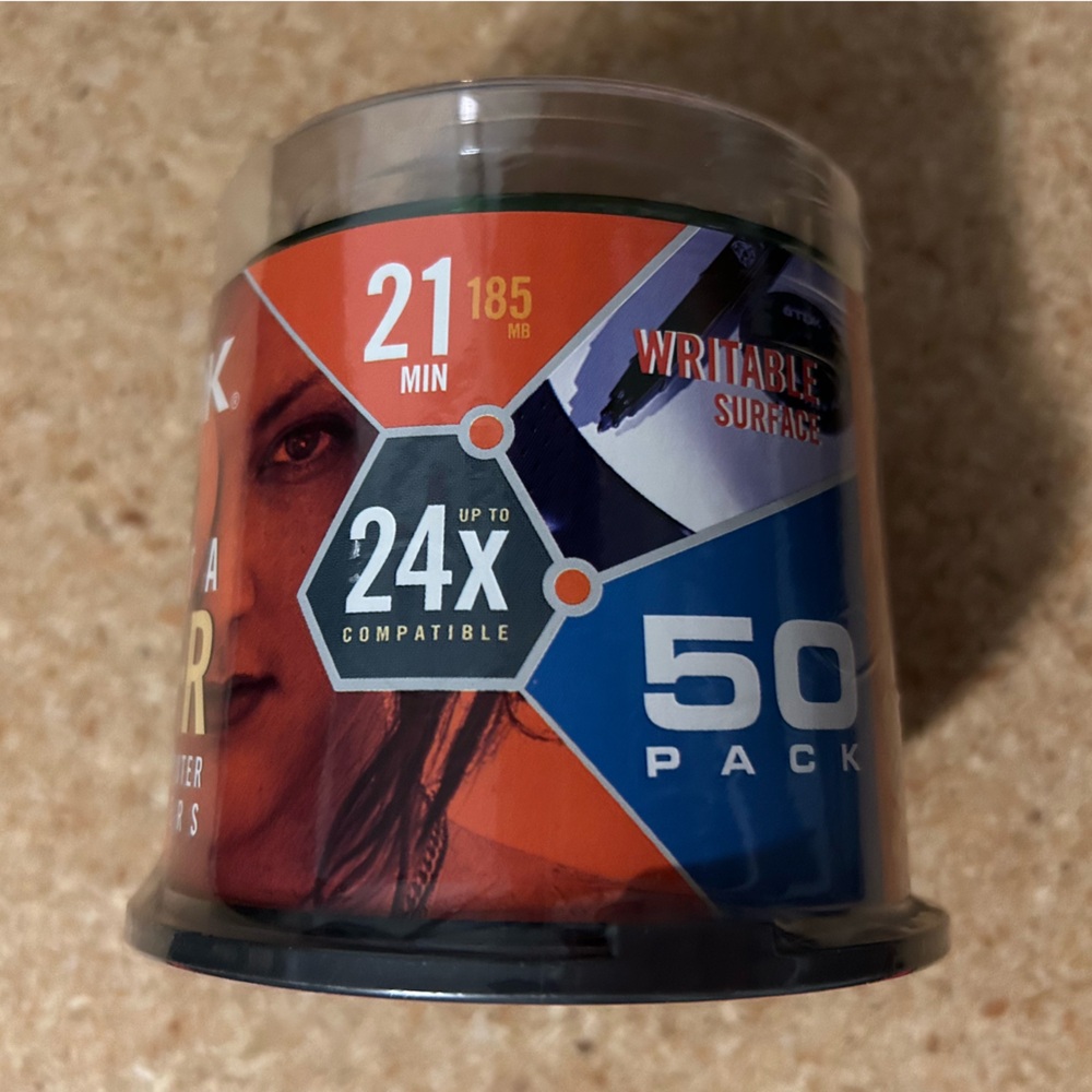NEW TDK 50 Pack 21 MIN Data CD-R 185 MB 24x Compatible Writable Surface SEALED
